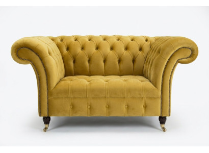 Sessel Chesterfield Sitz Textil Stoff Kunstleder Leder Couch Polster Einsitzer