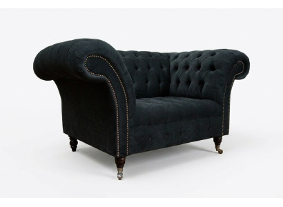 Schwarz Sofa Couch Polster Chesterfield Sitzmöbel Textil Stoff Leder Couchen Neu