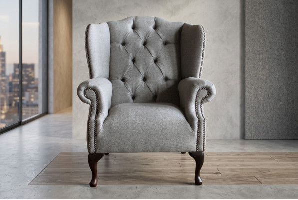 Ohrensessel Chesterfield 1 Sitzer Sessel Textil Leder Polster Fernseh Sofa Couch