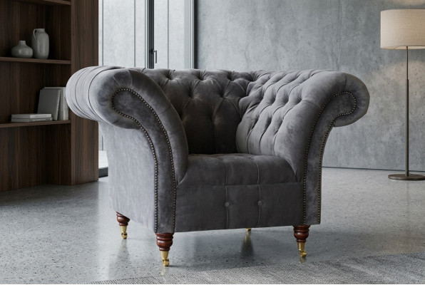 Sessel Metall Design Lounge Club Stuhl Sitz Relax Luxus Zimmer Warte Neu Polster