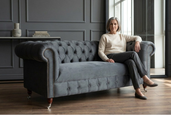 Moderner grauer Dreisitzer Luxus Wohnzimmer 3-Sitzer Sofa