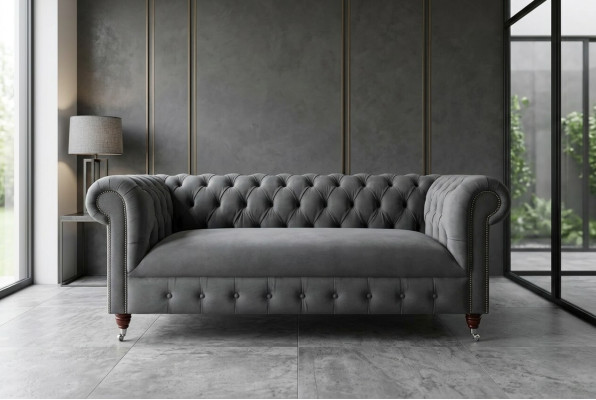 Moderner grauer Dreisitzer Luxus Wohnzimmer 3-Sitzer Sofa