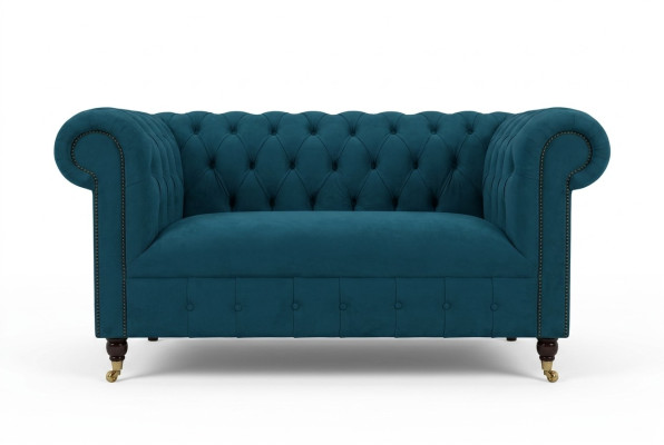 Design Polster Sitz Couch 2 Sitzer Garnitur Sofa Sofas Couchen Textil Stoff Grün