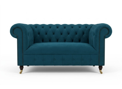 Design Polster Sitz Couch 2 Sitzer Garnitur Sofa Sofas Couchen Textil Stoff Grün