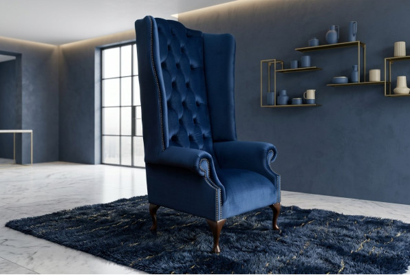 Sessel Club Lounge Designer Lehn Stuhl Polster Sofa 1 Sitzer Neu Samt Fernseh