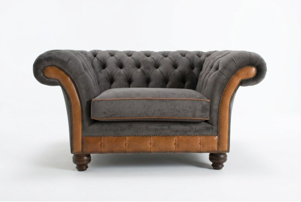 Einsitzer Sessel Fernseh Club Couch Sofa Chesterfield Original England Möbel Neu