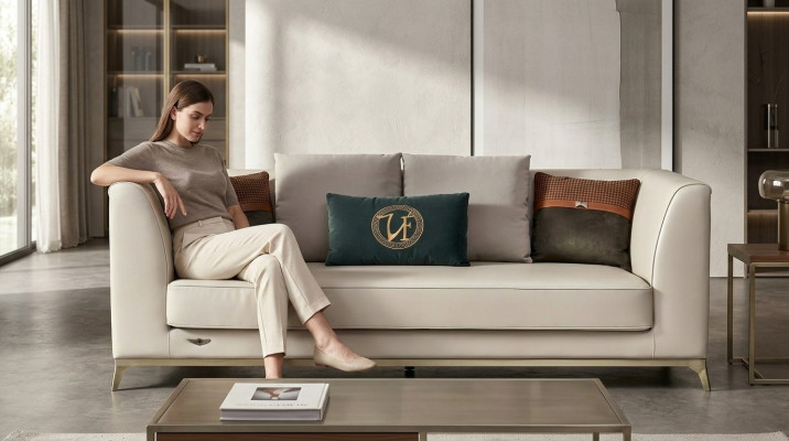 Sofagarnitur 3+1 Sitzer Set Design Sofas Deko Polster Couchen Relax Leder