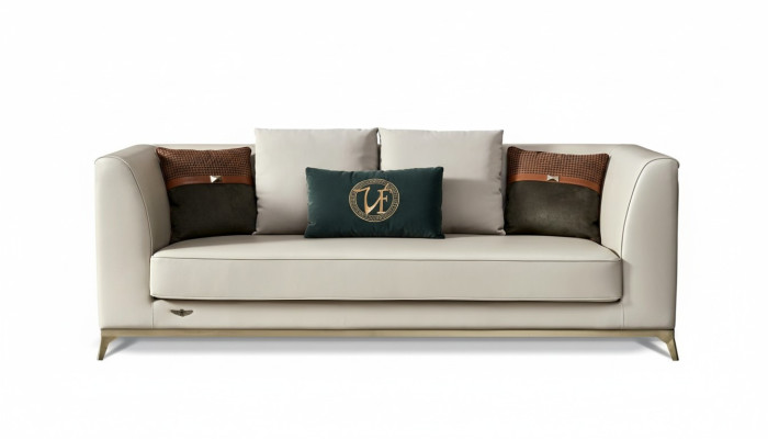 Sofagarnitur 3+1 Sitzer Set Design Sofas Deko Polster Couchen Relax Leder