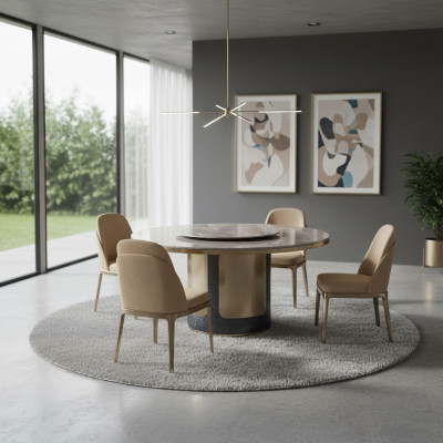 Design Holz Tisch Runder Esstisch Rund Ess Tische 135cm Deko Luxus Klasse