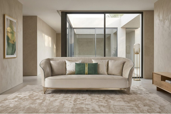 Dreisitzer 3 Sitzer Designer Sofa Polster Sofas Couchen Stoff Textil Leder