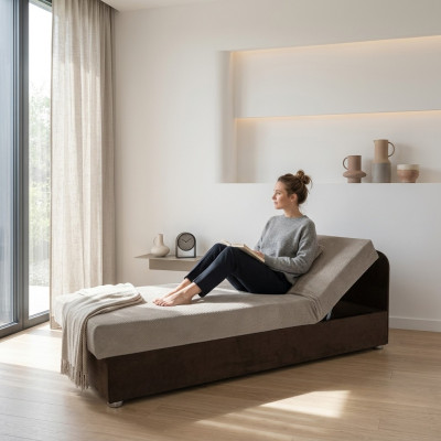 Bett Betten 80*200 Schlafzimmer Leder Polster Textil Bettgestell Stoff Textil