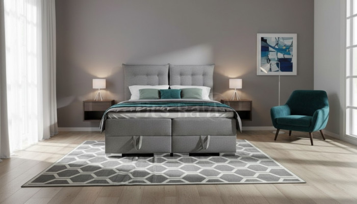 Boxspringbett Klassische Design Polster Englische Betten Doppelbett Beige Bett