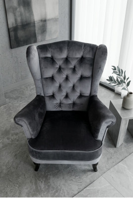 Ohrensessel Chesterfield Lehn Stühle Sessel 1 Sitzer Thron Stuhl Sitz Polster