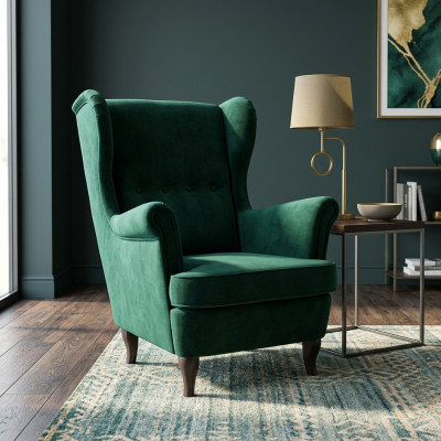 Ohrensessel Sessel Fernseh Design Polster Sofa Couch Chesterfield Textil Möbel