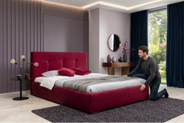 Klassisches Luxus Betten Polster Samt Textil Hochwertiges Schlafzimmer Bett Neu