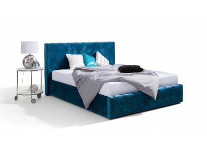 Design Turkis Blaues Bett Textil Leder Hotel Betten Schlafzimmer Samt Polster