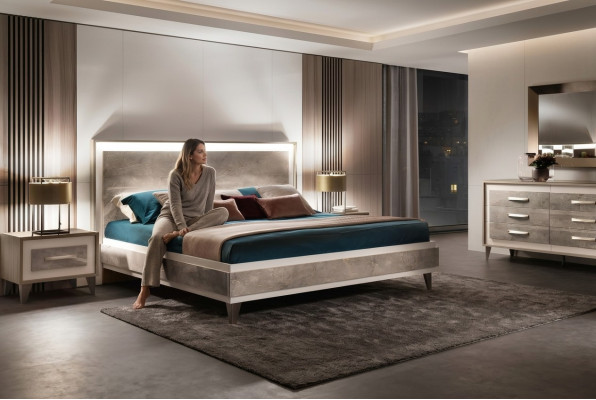 arredoclassic Italienisches Schafzimmer Möbel Design Garnitur Bett Nachttisch