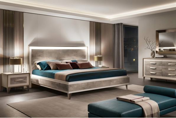 arredoclassic Italienisches Schafzimmer Möbel Design Garnitur Bett Nachttisch