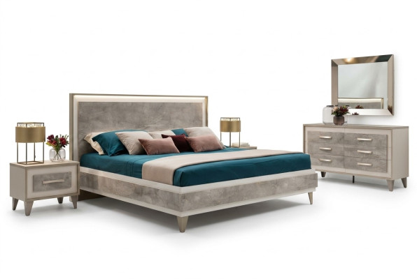 arredoclassic Italienisches Schafzimmer Möbel Design Garnitur Bett Nachttisch