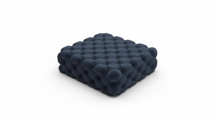 Klassischer Chesterfield Design Luxus Hocker Textil Fußhocker Ottomane 120x120