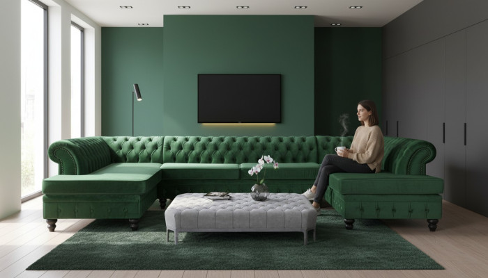 Modern Design Luxus Couchtisch Textil Chesterfield Wohnzimmertisch Couchtische