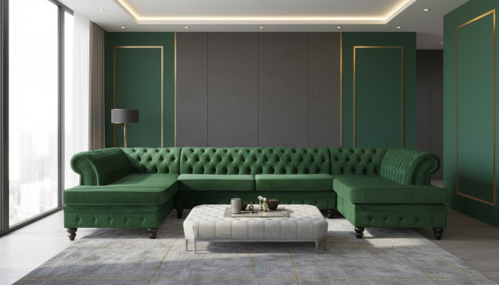 Modern Design Luxus Couchtisch Textil Chesterfield Wohnzimmertisch Couchtische