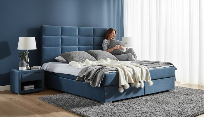Luxus Boxspring Bett 140 160 180 x 200cm Betten Doppel Schlafzimmer Möbel Stoff