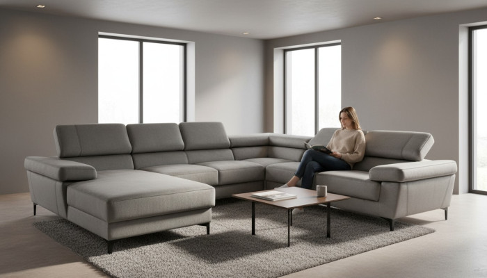 Ecksofa U Form Wohnlandschaft Polsterecke Textil Eckgarnitur Sofas Couchen Neu