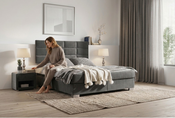 Boxspringbett Doppel Betten luxus Schlafzimmer Designer Doppelbetten 160x200 Neu
