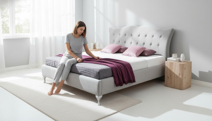 Bett Textil 2x Nachttisch 3 tlg. Schlafzimmer Set Möbel Modern Luxus Betten Neu