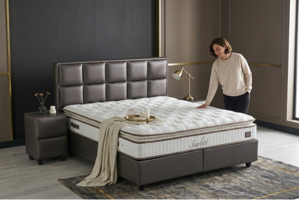 Bett Leder 2er Nachttisch 3 tlg. Schlafzimmer Set Möbel Modern Quality Betten Neu