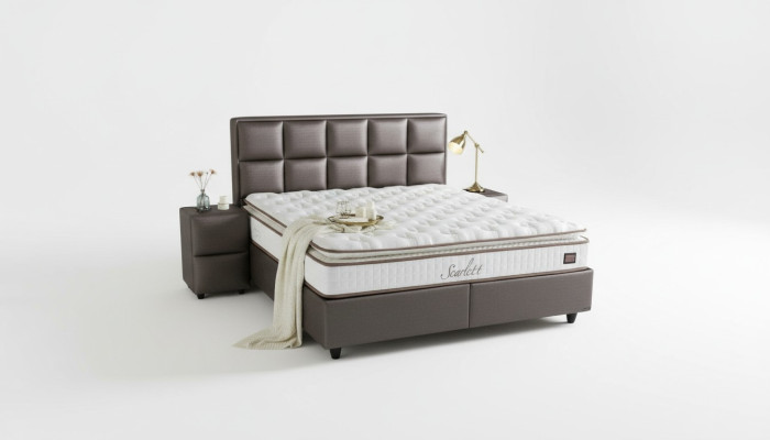 Bett Leder 2er Nachttisch 3 tlg. Schlafzimmer Set Möbel Modern Quality Betten Neu