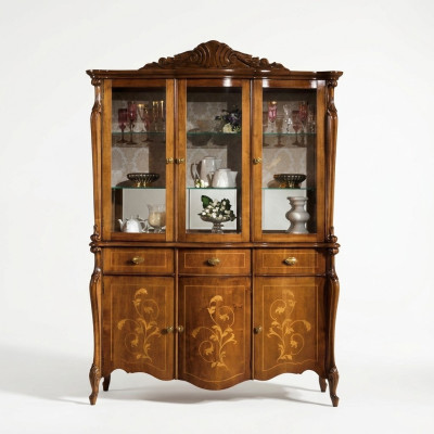 Möbel Luxus Holz Stil Schrank Anrichte Vitrinenschrank Design Italienische Möbel Neu