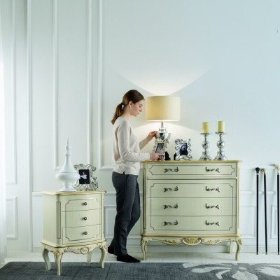 Design Möbel Stil Klassischer Luxus xxl Kommode Weiß Holz Luxus Italienische