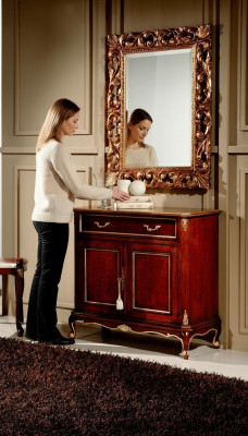 Design xxl grosser Spiegel Wandspiegel Echt Holz Rahmen Hängespiegel Luxus Möbel