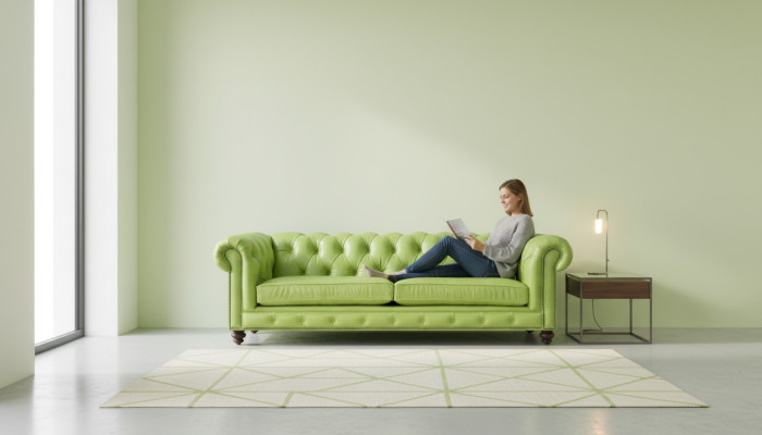 Wohnzimmer Chesterfield Sofa Grün Big Premium Leder Designer Möbel 4 sitzer Neu