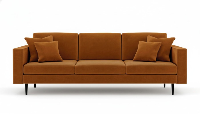 Orange Stoff Polster Sofa Wohnzimmer Design Couchen Sofas xxl big 4 sitzer neu