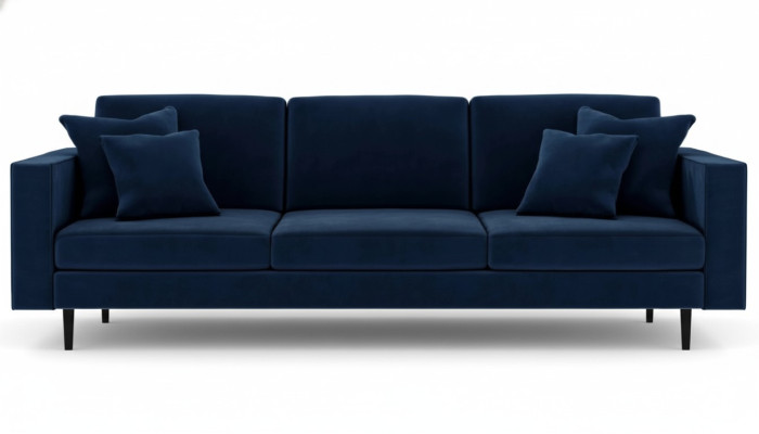 Blau Viersitzer Stoff Wohnzimmer Design Couchen Polster Sofa Sofas Samt Couchen