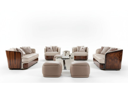 Sofa 3 Sitzer Beige Wohnzimmer Modern Design Couchen Luxus Möbel Ledersofa Neu