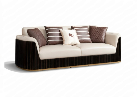 Sofa 3 Sitzer Beige Modern Design Couchen Leder Sofas Neu Kreative