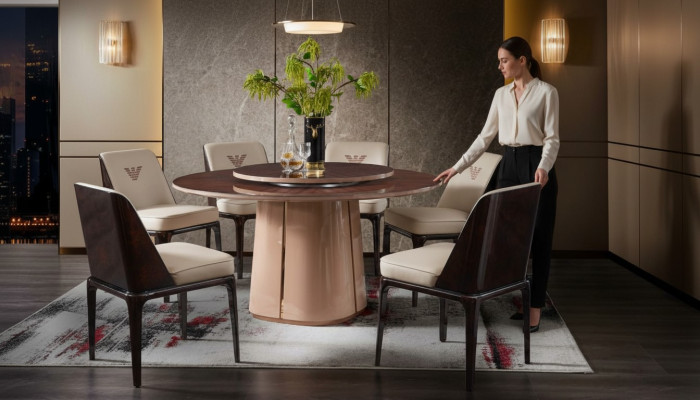 Gruppe Luxus Stuhl Garnitur Lehn Design Möbel Luxus Esszimmer Holz 4x Stühle