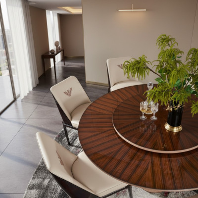 Esstisch Braun Runder Tische Design Möbel Luxus Esszimmer Tisch Küche