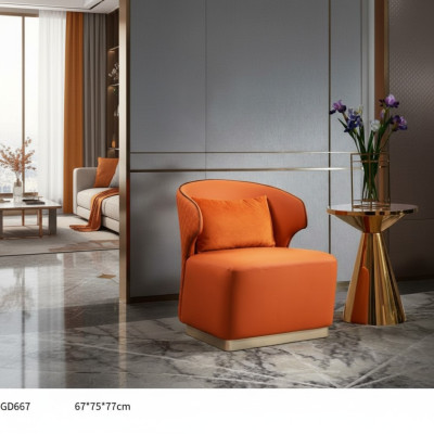 Sessel Orange Luxus Stoff Wohnzimmer Textil Neu Kreative Modern Design