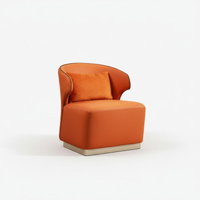 Sessel Orange Luxus Stoff Wohnzimmer Textil Neu Kreative Modern Design