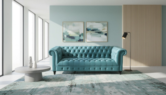 Turkis Chesterfield Wohnzimmer Modern Design Couchen Sofa Kreative Möbel Stoff