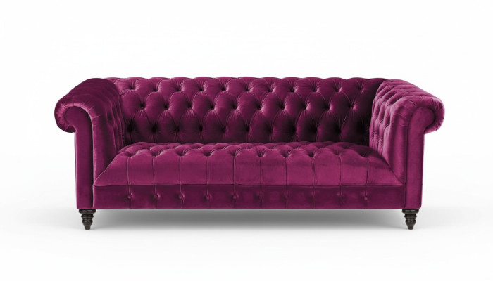 Pink Dreisitzer Stoff Chesterfield Design Couchen Polster Sofas Orignal Neu