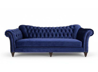 Blaue Chesterfield Wohnzimmer Modern Design Couchen Sofa Designer Möbel Stoff