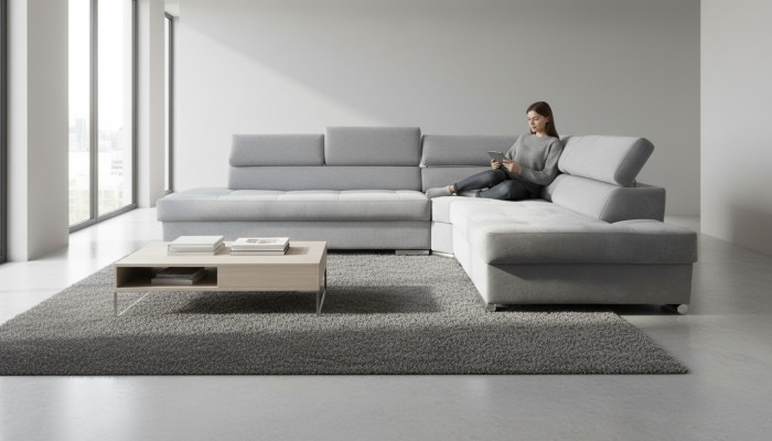 Ecksofa Grau Big Textil Stoff Sofas Kreative Möbel Neu Modern Design Couchen