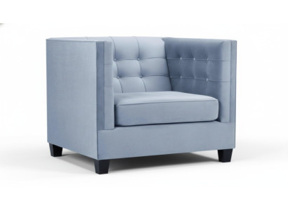 Blauer Chesterfield Sessel Wohnzimmer Textil Stoff Kreative Möbel Modern Blau