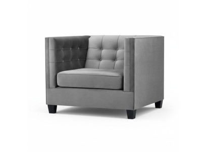 Sessel Chesterfield Textil Stoff Grau Neu Wohnzimmer Modern Kreative Möbel Loft